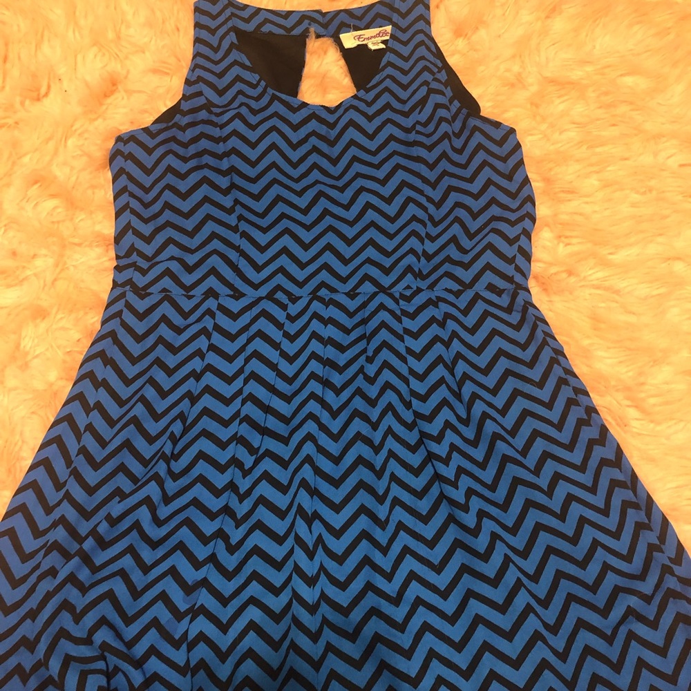 Blue and black dress